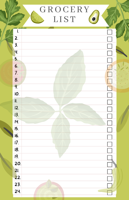 Color Grocery List png