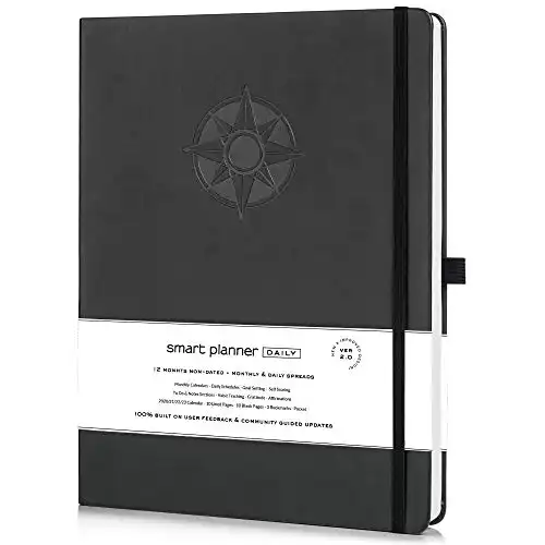 Smart Daily Planner- A4 Size 11 x 8.5 inches – Undated Agenda Daily Planner – Achieve Goals & Increase Productivity, Time Management & Happiness - Daily Weekly Monthly Planner with Gratitu...